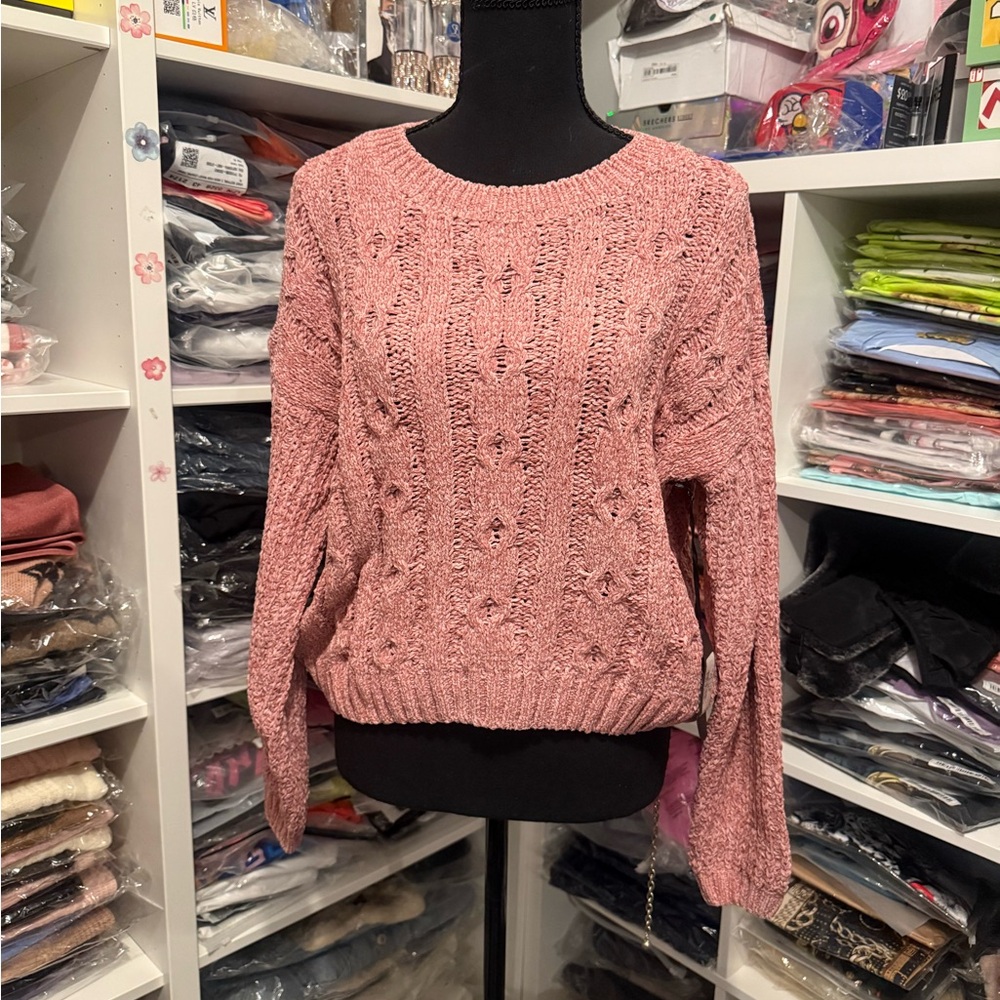 Elegant Rose Knit Sweater